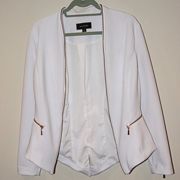 Mark Zunino White Relaxed open Blazer, Size 14 - Picture 2 of 5